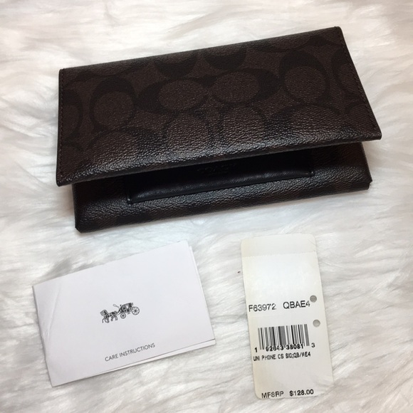 COACH Men’s Brown Phone Case Signature Canvas, NWT - Picture 7 of 8